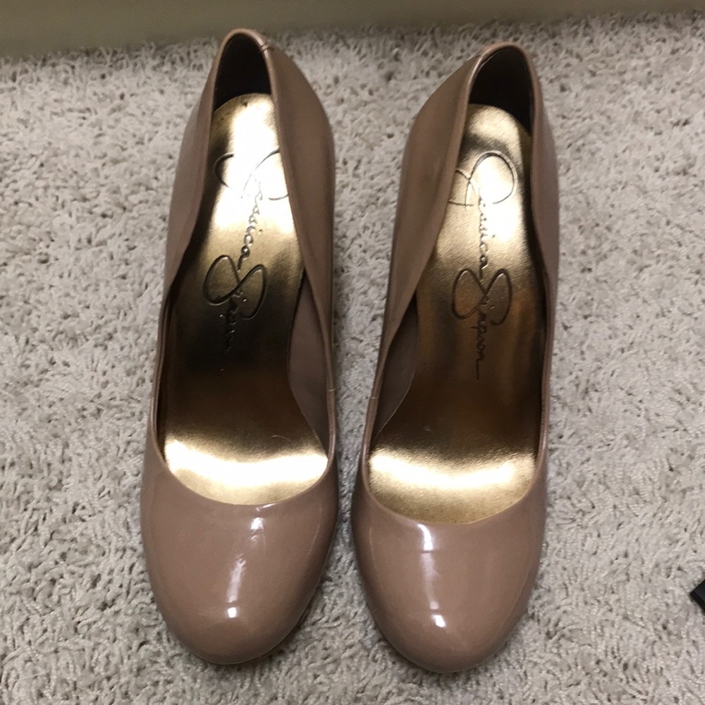 nude jessica Simpson heels